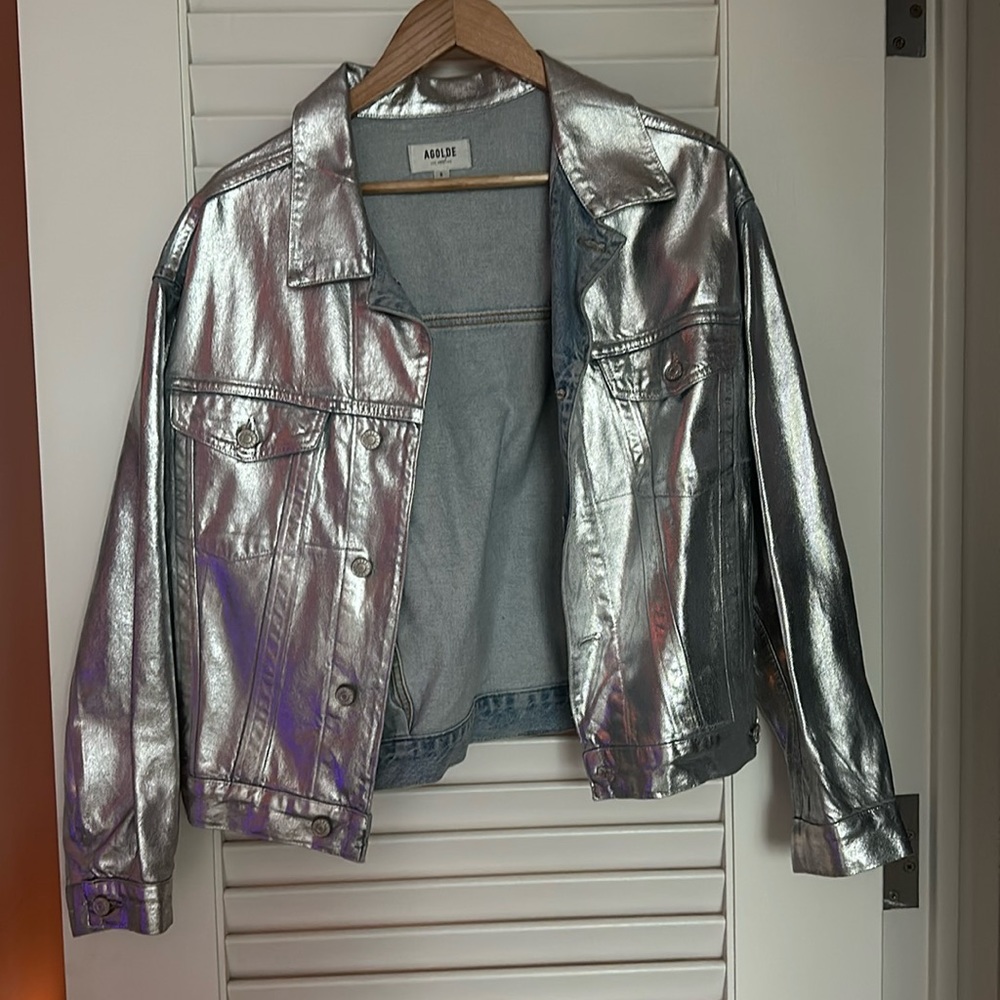 AGOLDE metallic Jean jacket